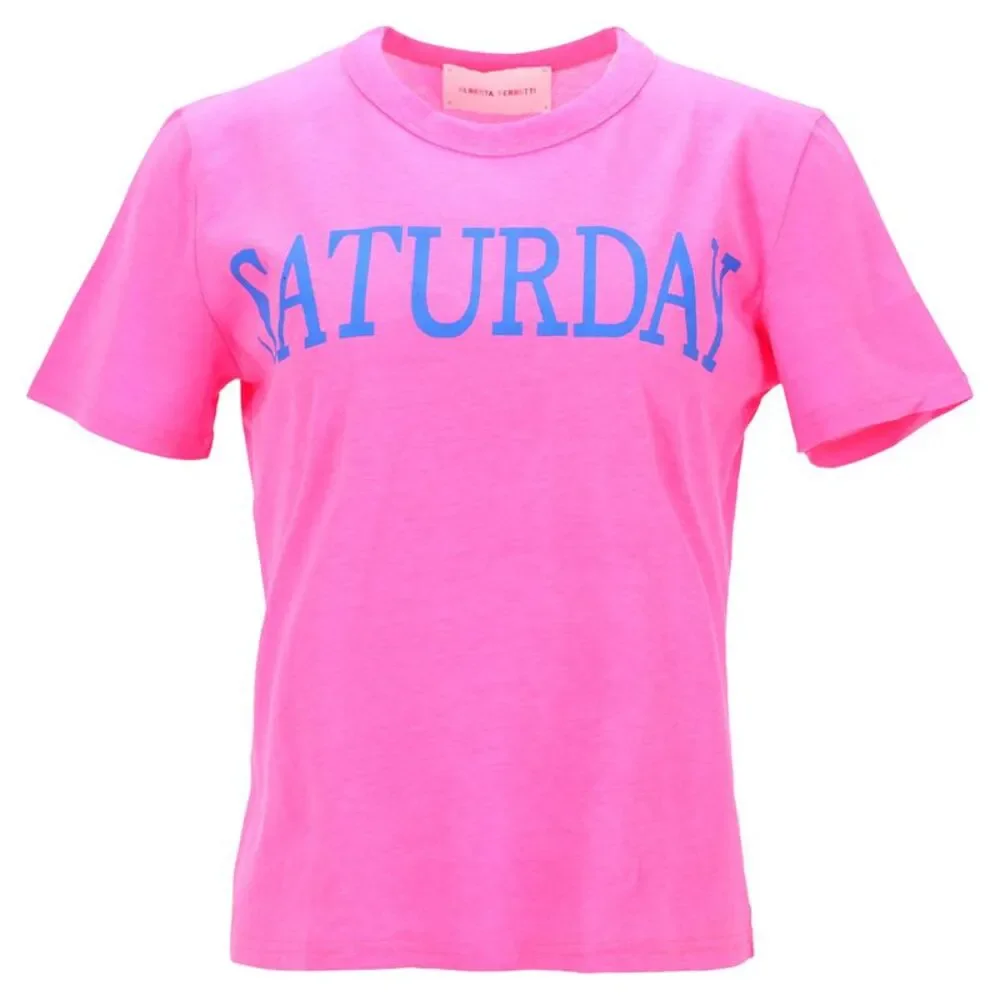 Alberta Ferretti Saturday T-Shirt in Pink Cotton